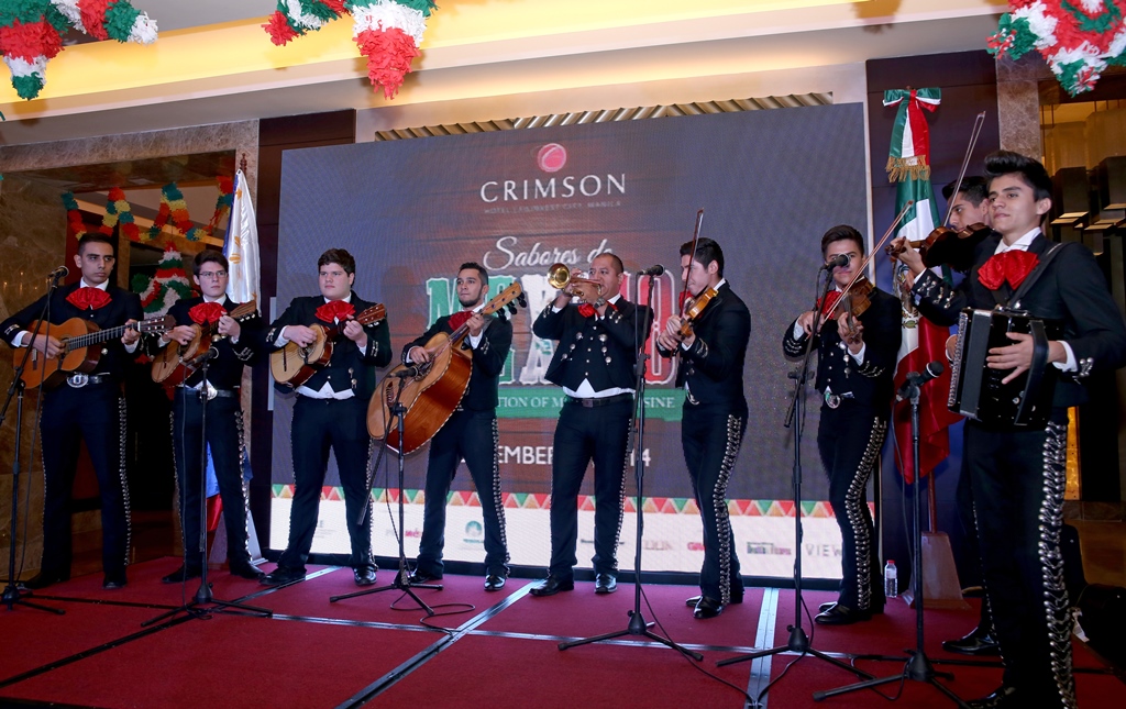 Grupo Achai, a mariachi band, performs during the opening of Crimson Hotel's Mexican culinary promotion. Photo courtesy of Crimson Hotel