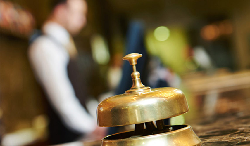 Image of hotel reception, bell