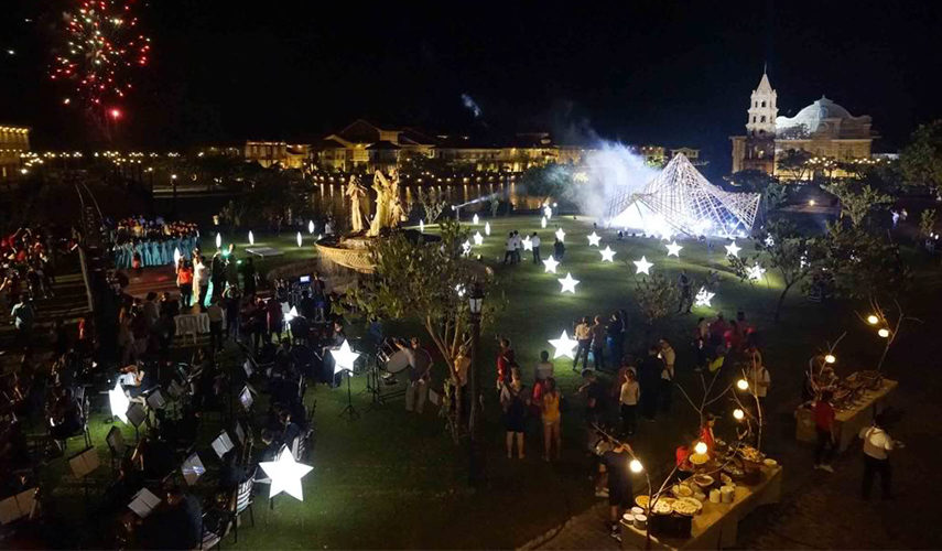 Celebrating with lights, sounds and arts